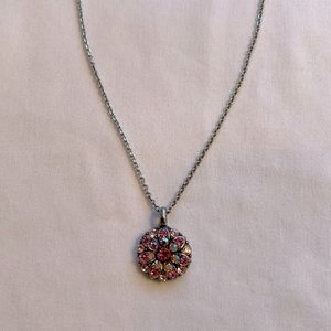 Mariana Guardian Angel Necklace with Pink Swarovski Crystals